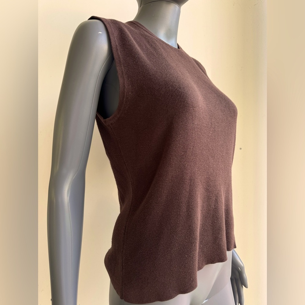 Vintage Sleeveless Knit Top - Chocolate Brown, Women’s Size Large